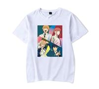 Mujer y Hombre Chainsaw Man Camiseta Anime, Manga Corta, Diseño Gráfico, Disponible en Blanco y Negro
