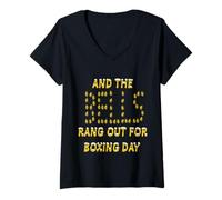 Mujer Y Las Campanas sonaron para el diseño navideño del Boxing Day Camiseta Cuello V