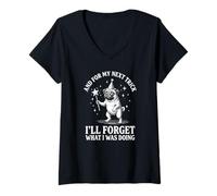Mujer Y para mi próximo Truco olvidaré lo Que Estaba Haciendo Dog Pug Camiseta Cuello V