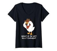 Mujer ¿y Si No Soy Lo Suficientemente Tonto? Camiseta Cuello V