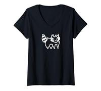 Mujer Y2K 90s Adorable mapache asustado da miedo Camiseta Cuello V