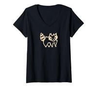 Mujer Y2K 90s Clever Scared Raccoon da miedo Camiseta Cuello V
