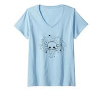 Mujer Y2K Accessoires Kawaii Baby Skeleton Face For Gothic Girls Camiseta Cuello V