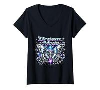 Mujer Y2K Butterfly Dream Mode Retro Estética Camiseta Cuello V