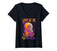 Mujer Y2K Mírame - Bold Urban Graffiti Aesthetic Camiseta Cuello V
