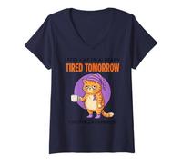 Mujer Ya Estoy Cansado mañana Fibromialgia Conciencia Fibro Camiseta Cuello V