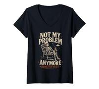 Mujer Ya No Es Mi Problema - Diseño Esqueleto Divertido Camiseta Cuello V