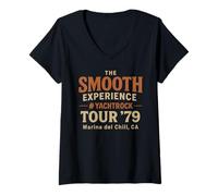 Mujer Yacht Rock The Smooth Experience, música soft rock retro del 79 Camiseta Cuello V