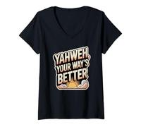 Mujer Yahvé, tu Camino es Mejor Camiseta Cuello V