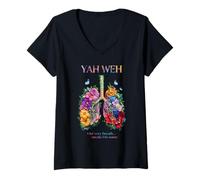 Mujer Yahweh Nuestro Mismo Aliento Habla su Nombre Christian Girl Teen Camiseta Cuello V