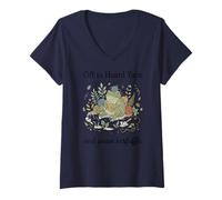Mujer Yarn Lover Frog Fairycore Peaceful Knitting Camiseta Cuello V