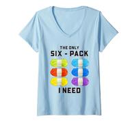 Mujer Yarn Lover Knitting Crocheting - El único Paquete de Seis Que Necesito Camiseta Cuello V