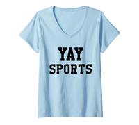 Mujer Yay Sports Go Sports Ball Game Go Team Cheer Mom Football Camiseta Cuello V