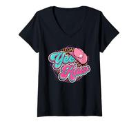 Mujer Yeehaw Cowboy Cowgirl Western Country Leopard Rodeo Yee Haw Camiseta Cuello V