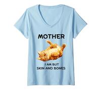 Mujer Yellow Cat | Mother I Am But Skin and Bones Camiseta Cuello V