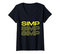 Mujer Yellow Simp Funny Dank Meme Joke Gag Gift For Gamer Simps Camiseta Cuello V