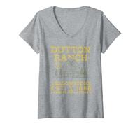 Mujer Yellowstone Cowboys Ride Forever Dutton Ranch Camiseta Cuello V