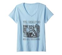 Mujer Yes I Really Do Need All These Books Camiseta Cuello V
