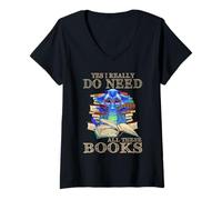Mujer Yes, I Really Do Need All These Books Funny Dragon Jokes Camiseta Cuello V
