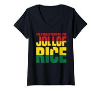 Mujer Yes I Really Need All The Jollof Rice Camiseta Cuello V