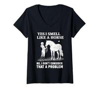 Mujer Yes I Smell Like A Horse Funny Horses Camiseta Cuello V