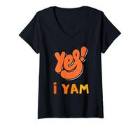 Mujer Yes I Yam My Sweet Potato para Pareja a Juego Acción de Gracias Camiseta Cuello V