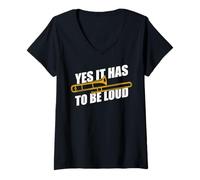 Mujer Yes it has to be Loud trombón trombón trombón Camiseta Cuello V