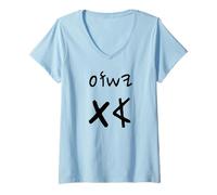 Mujer Yeshua Aleph TAV Jesús Primero Último en Paleo Hebreo (Negro) Camiseta Cuello V