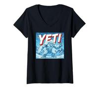 Mujer Yeti Abominable Muñeco de Nieve Camiseta Cuello V