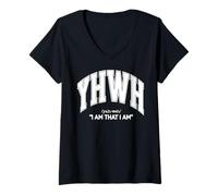 Mujer YHWH Dios Cristiano para Hombre y Mujer ama a Dios y Jesús Camiseta Cuello V