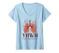 Mujer YHWH Every Breath - Cita cristiana floral para mujer Camiseta Cuello V