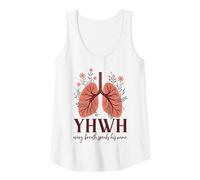 Mujer YHWH Every Breath - Cita cristiana floral para mujer Camiseta sin Mangas