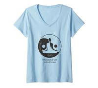 Mujer yin y yang yoga Camiseta Cuello V