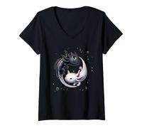 Mujer Yin Yang Axolotls Gráfico Japonés Anime Arte Axolotl Lover Camiseta Cuello V