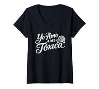 Mujer Yo Amo A Mi Toxica Latina Mexicana Divertido Español Novia Chica Camiseta Cuello V