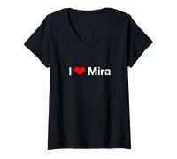 Mujer Yo Amo a Mira Camiseta Cuello V