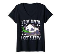 Mujer Yo como hasta Que Tengo sueño Camiseta Cuello V