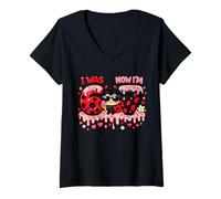 Mujer Yo era 6 Ahora Soy 7 Helado de Mariquita 67 Meme Fiesta de cumpleaños Camiseta Cuello V