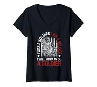 Mujer Yo era un Soldado Soy un Soldado Siempre seré un Soldado EE.UU Camiseta Cuello V