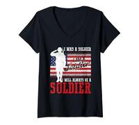 Mujer Yo era un Soldado Soy un Soldado Siempre seré un Soldado EE.UU Camiseta Cuello V