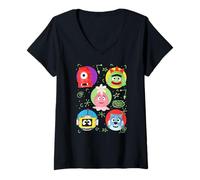 Mujer Yo Gabba Gabba! Colorful Friends with Doodles TV Show Camiseta Cuello V