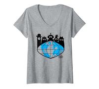 Mujer Yo Gabba Gabba! Global Logo with Silhouettes TV Show Camiseta Cuello V