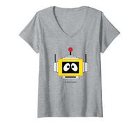 Mujer Yo Gabba Gabba! Plex Robot Big Face Camiseta Cuello V