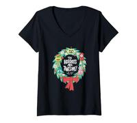 Mujer Yo Gabba Gabba! The Holidays Are Awesome Wreath Camiseta Cuello V