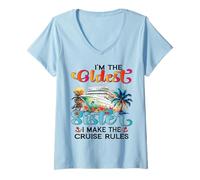 Mujer Yo Hago Las Reglas: Oldest Sister Cruise 2025 Sisters Cruising Camiseta Cuello V