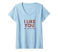 Mujer Yo, Like You But Got No Game Divertido Introvertido Minimalista Broma Camiseta Cuello V