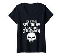 Mujer Yo llevo Negro hasta Que Haya Algo más Oscuro. Camiseta Cuello V
