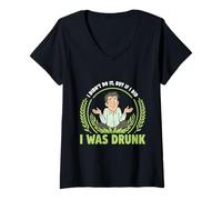 Mujer Yo No FUI Estaba Borracho Humor Gracioso Camiseta Cuello V