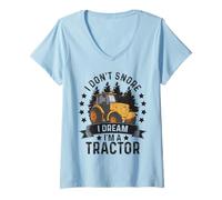 Mujer Yo No Ronco Sueño Que Soy Un Granjero Que Dice Tractor Camiseta Cuello V