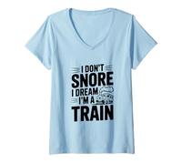 Mujer Yo No Ronco Sueño Soy Un Tren Camiseta Cuello V